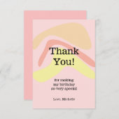 サマークリームピンクかわいいパーソナライズされた サンキューカード (正面/裏面)