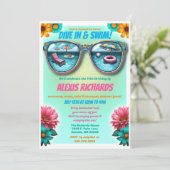 サマークールスプラッシュ誕生日プールパーティの招待状 招待状 (スタンド正面)