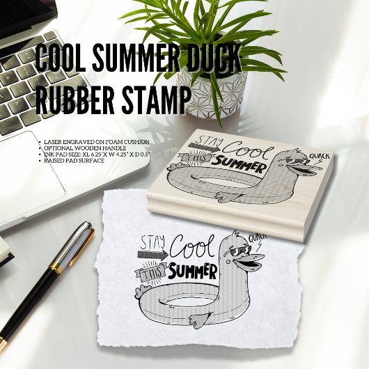 サマークールダックラバースタンプ ラバースタンプ
