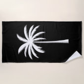 サマークールバケーションサンセットビーチパームツリー ビーチタオル (正面)