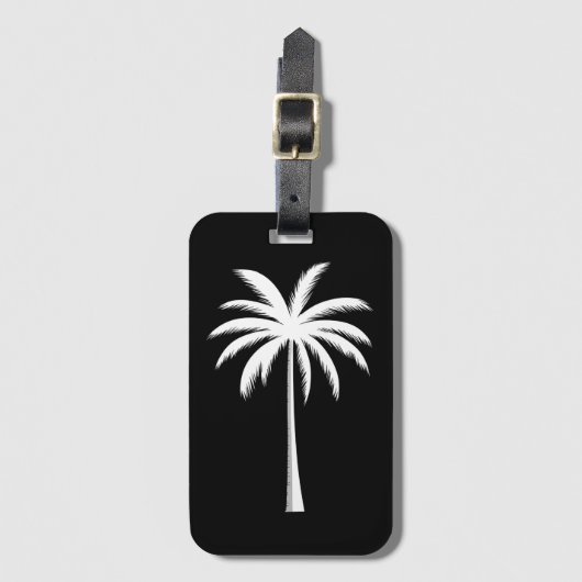 サマークールバケーションサンセットビーチパームツリー ラゲッジタグ (正面縦)
