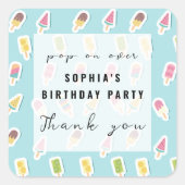 サマークールポスクル誕生日 スクエアシール (正面)