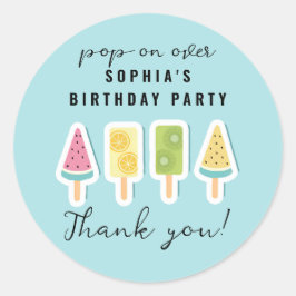 サマークールポスクル誕生日 ラウンドシール