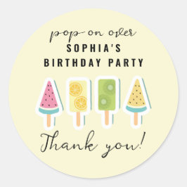 サマークールポスクル誕生日 ラウンドシール