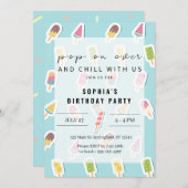 サマークールポプシクル誕生日招待状 招待状 (正面/裏面)