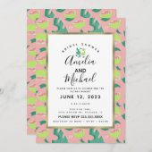 サマーグアバフルーツアンドグリーンリーブライダルシャワー 招待状 (正面/裏面)