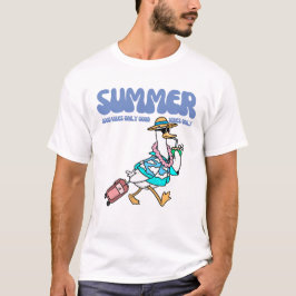 サマーグッドバイブズダックバケーションアート Tシャツ