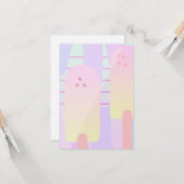 サマーグラデーションアイスクリームポップ・アートの カード (正面/裏面インサイチュ)