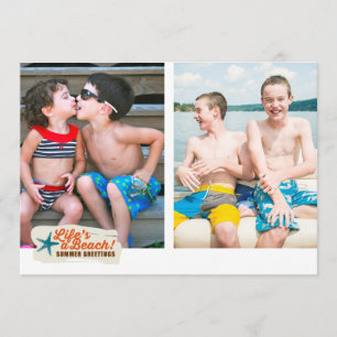 サマーグリーティングビーチフラット カード
