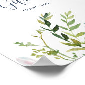 サマーグリーンのカードとギフトの看板 ポスター (角)