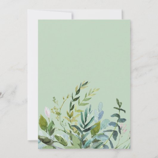 サマーグリーンのネイビーウェディング 招待状 (裏面)