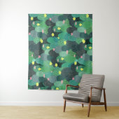 サマーグリーンティール(緑がかった色)サボテン金ゴールドドットかわいいデザイン タペストリー (インサイチュ)