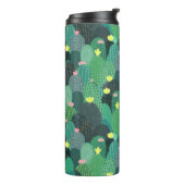 サマーグリーンティール(緑がかった色)サボテン金ゴールドドットかわいいデザイン タンブラー (回転左)