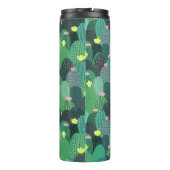 サマーグリーンティール(緑がかった色)サボテン金ゴールドドットかわいいデザイン タンブラー (裏面)