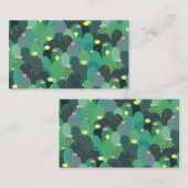 サマーグリーンティール(緑がかった色)サボテン金ゴールドドットかわいいデザイン 名刺 (正面/裏面)