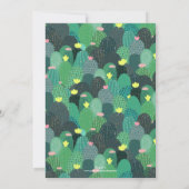 サマーグリーンティール(緑がかった色)サボテン金ゴールドドットかわいいデザイン 招待状 (裏面)