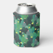 サマーグリーンティール(緑がかった色)サボテン金ゴールドドットかわいいデザイン 缶クーラー (缶裏面)