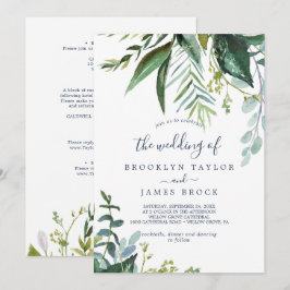 サマーグリーンフレームオールインワンウェディング 招待状