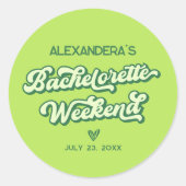 サマーグリーンプールパーティー ブライズメイドのお土産 ラウンドシール (正面)