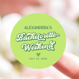 サマーグリーンプールパーティー ブライズメイドのお土産 ラウンドシール