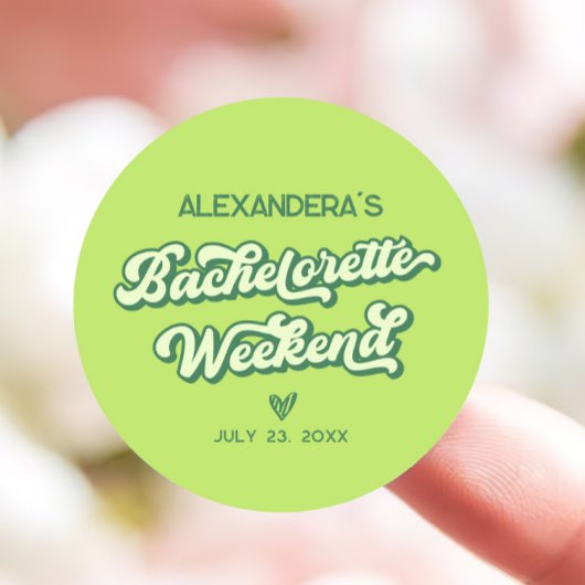 サマーグリーンプールパーティー ブライズメイドのお土産 ラウンドシール