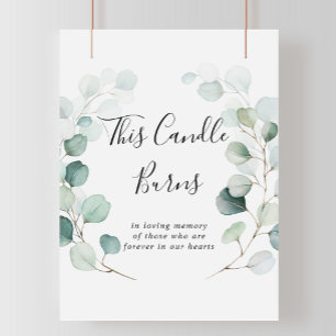 サマーグリーンユーカリこのキャンドルバーンズ標識 ポスター