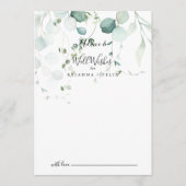 サマーグリーンユーカリの葉結婚葉の願い アドバイスカード (正面)