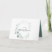 サマーグリーンユーカリプタスブライダルパーティサンキューユー サンキューカード (正面)