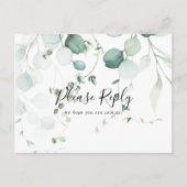 サマーグリーンユーカリプタスメニュー選択RSVPポストカード ポストカード (正面)