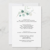 サマーグリーンユーカリプタスリーフバチェロレッテ週末 招待状 (裏面)