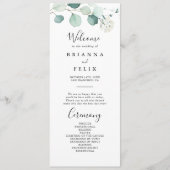 サマーグリーンユーカリプタスリーフ結婚式 プログラム (正面)