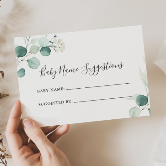 サマーグリーンユーカリベビー名候補カード