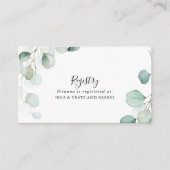 サマーグリーンユーカリ結婚のギフト登録 エンクロージャーカード (正面)