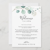 サマーグリーンユーカリ結婚の歓迎レター (正面)