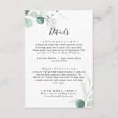 サマーグリーンユーカリ結婚の葉の詳細 エンクロージャーカード (正面)