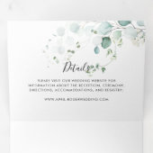 サマーグリーンユーカリ結婚の葉 三つ折り招待状 (内部最初)