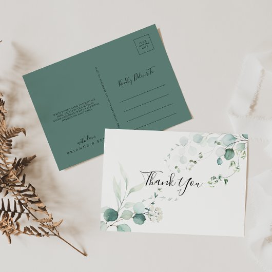 サマーグリーンユーカリ葉ありがとう ポストカード