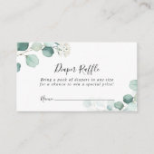 サマーグリーンユーカリ葉おむつラッフルチケット エンクロージャーカード (正面)