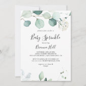 サマーグリーンユーカリ葉ベビー散布 招待状 (正面)