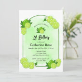 サマーグリーンライムシトラスファースト誕生日 招待状 (スタンド正面)