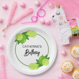 サマーグリーンライムシトラス誕生日 ペーパープレート