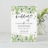 サマーグリーンリーウォーターカラー結婚式招待状 招待状 (スタンド正面)