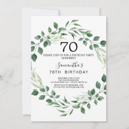サマーグリーンリーダイヤモンドリース70誕生日 招待状