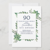 サマーグリーンリーダイヤモンドリース90誕生日 招待状 (正面)