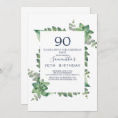 サマーグリーンリーダイヤモンドリース90誕生日 招待状 (正面/裏面)