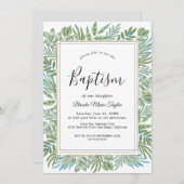 サマーグリーンリーバプテスマ招待状 招待状 (正面/裏面)