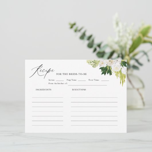 サマーグリーンリーブライダルシャワーレシピ エンクロージャーカード (スタンド正面)