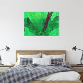 サマーグリーンリーワイルドフラワーズフローラ絵画アートのポー キャンバスプリント (インサイチュ (寝室))