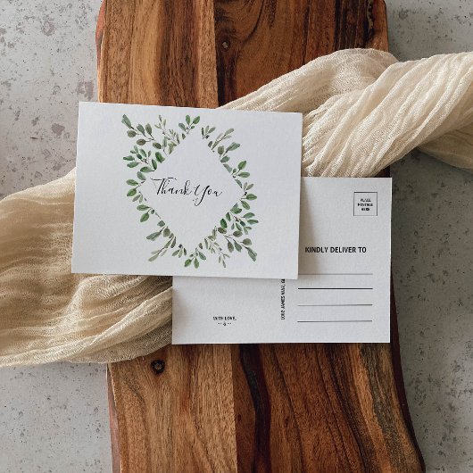 サマーグリーンリー熱帯ユーカリありがとう ポストカード