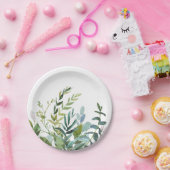 サマーグリーンリー結婚ブーケ ペーパープレート (パーティー)